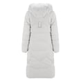 thumbnail image 4 of Women's 2026 Plus Size Long Puffer Coat, Over Knee Parka with Faux Fur Trim Hood, Thickened Winter Jacket, Korean Style Slim Fit Coat, Warm Down Alternative Coat White L, 4 of 8