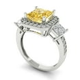 thumbnail image 2 of Three-Stone Engagement Ring for Women - 3.005ct Yellow Moissanite in 14K White Gold Promise Ring, 2 of 6