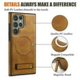 thumbnail image 6 of Dteck Magnetic Leather Case for Samsung Galaxy S24,Shockproof TPU Bumper Compatible with Mag-safe Adjustable Kickstand Back Protective Cover for Galaxy S24,Brown, 6 of 7
