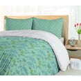 thumbnail image 5 of Ambesonne Garden Duvet Cover Sets, Flourishing Flowers Foliage, 2-Queen, Seafoam Dark Blue and Green, 5 of 7
