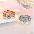 thumbnail image 7 of Bellitia Jewelry Rose Gold Plated Silver Adjustable Wedding Band Engagement Rings for Women, Cubic Zirconia Stackable CZ Promise Ring Infinity Anniversary Jewelry Set, 7 of 7