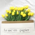 thumbnail image 5 of 20pcs Artificial Tulips Flowers Fake Faux PU Tulip Bouquet Real Touch Flower Arrangement for Home Room Office Party Wedding Decoration Excellent Gift Idea for Mothers Day (Yellow), 5 of 14