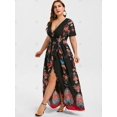 thumbnail image 2 of Vestido maxi dividido estampado de talla grande Rosegal Bikinis, 2 of 5