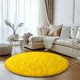 thumbnail image 2 of SARAG 5x5ft Round Shaggy Area Rugs for Bedroom Living Room, Fluffy Rug Plush Decorative Rug for Indoor Home Floor Carpet,Bright Yellow, 2 of 8
