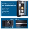 thumbnail image 5 of Display Cabinet-71 Inches 4 Adjustable Shelves Curio Cabinets with Locking Glass Doors Display Case for Collectibles, Cosmetics, Hydroponics, Books (Black,Assemble Required), 5 of 7