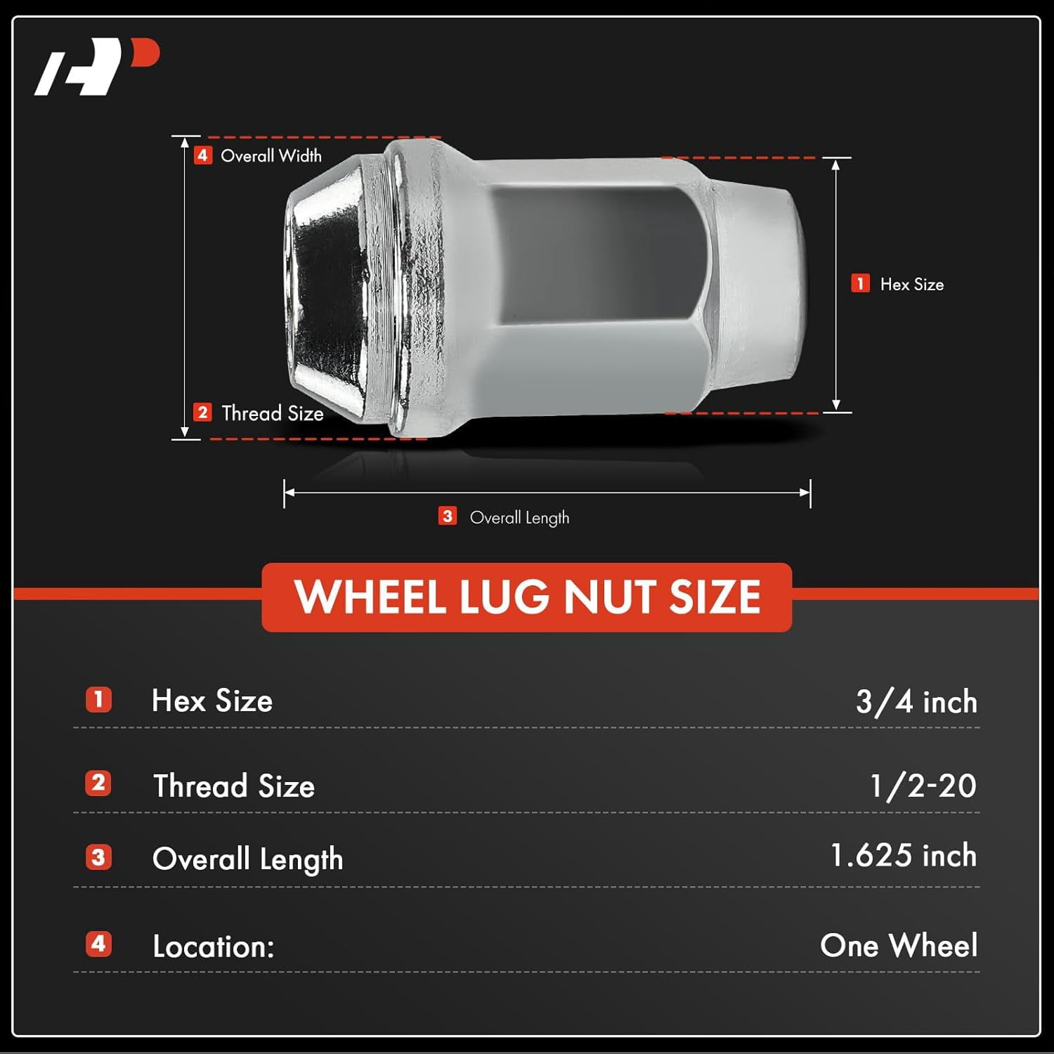 A-Premium 1/2-20 Inch Wheel Lug Nuts Compatible with Ford Explorer Flex Taurus Ranger Dodge Challenger Charger Mazda Lincoln Front and Rear 20-PC Set