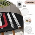 thumbnail image 4 of Vintage U.S. Flag Round Fitted Tablecloth with Elastic Edge Star White Striped Black Background Table Cover Fit for 36"-44" Tables Waterproof Tablecloths for Dinner Camping Picnic, 4 of 9