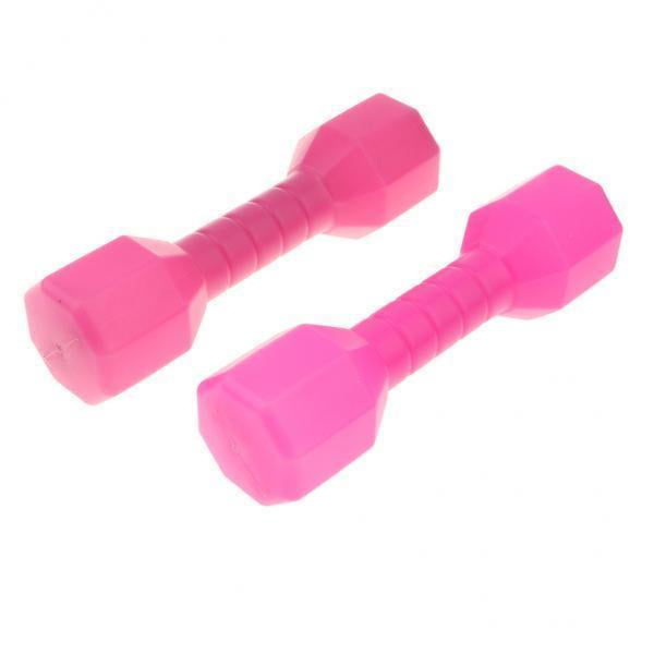 Par de Mancuernas de Plástico Ligeras para Ejercicios al Aire Libre Sunnimix Juguete Color Rosa