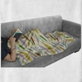 thumbnail image 6 of Retro Soft Flannel Fleece Throw Blanket, Print of Cartoon Style Colorful Feathers Floating Bohemian Elements, Cozy Plush for Indoor and Outdoor Use, 70" x 90", Eggshell and Multicolor, by Ambesonne, 6 of 6