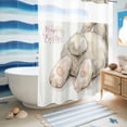 thumbnail image 5 of No Hook Shower Curtain, Easter Shower Curtains for Bathroom with See Through Top Window, Spring Watercolor Oil Painting Country Bunny Waterproof & Washable Bath Curtain Stall 48"x72", 5 of 9