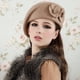 thumbnail image 2 of Versión coreana de gorro de lana Boina de invierno con doble flor europea y americana británica, 2 of 5