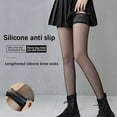 thumbnail image 3 of 2 Pairs Knee High Pantyhose with Reinforced Toe - Nylon Stockings for Women,Black & White, 3 of 6