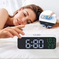 thumbnail image 3 of REGALWOVEN Small Dual Alarm Clock for Bedroom, Dimmable, DST, Snooze,12/24H, Alarms with Indoor Temperature, Decorate for Bedroom 6.7 x 2.4 x 1.2 inch White Green, 3 of 6