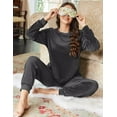 thumbnail image 5 of Ekouaer Womens Pajamas Sets Long Sleeve Soft Sleepwear 2 Piece Velvet Pjs Lounge Sets with Pockets, 5 of 7