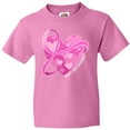 thumbnail image 3 of Inktastic Breast Cancer Awareness Pink Ribbon Around Heart Youth T-Shirt, 3 of 5