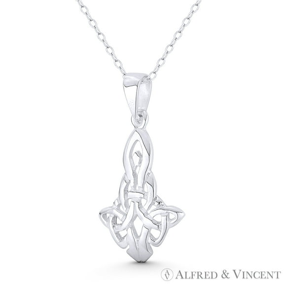Motherhood Knot Celtic Harmony Symbol Charm 30x15mm (1.2x0.6in) Pendant in .925 Sterling Silver