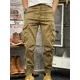 thumbnail image 5 of Pantalones cargo para hombre, color caqui, para trekking, ajustados, largos, holgados, informales, de alta calidad, de calle, de diseñador, talla grande, 5 of 5