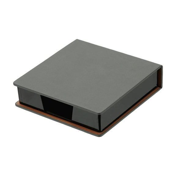Leather Sticky Notes Holder, 4x4" Sticky Pads Dispenser Business Card Holder Memo Pad Organizer for Desk Home Office Books Notebook, Grey
