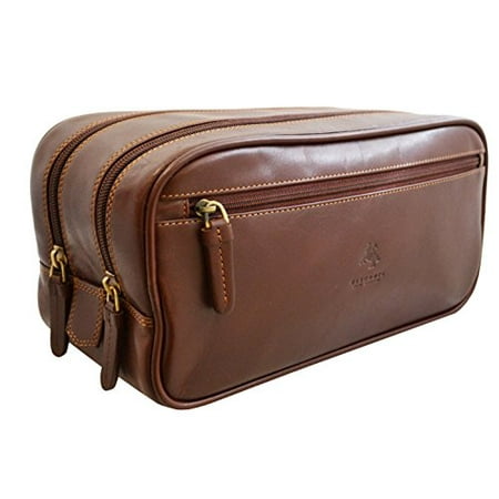 Visconti HT100 Leather Mens Supply Toiletry Bag Case / Dopp Kit/ Travel Kit