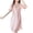 Pink, variant on Women's Solid Color Nightgown,Ice Silk Lace Splicing Sleep Dress,Loose Comfortable Short Sleeve Casual Wear, Soft Mid-Length Nightwear For Summer