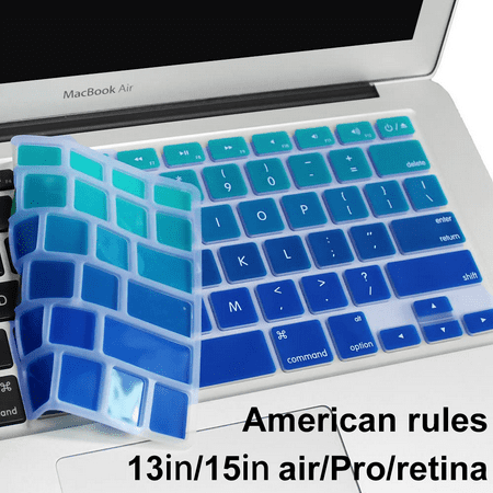 Ultra Thin Keyboard Cover Skin for MacBook Air/Pro/retina 13" and 15" (Apple Model Number A1466 A1369 A1278 A1286 A1502), US Keyboard Layout