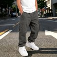 thumbnail image 5 of Angala Big Boys Cargo Pants Straight Leg With Pockets Fall Casual Boys Baggy Trousers Size 9-10 Years Dark Gray, 5 of 8