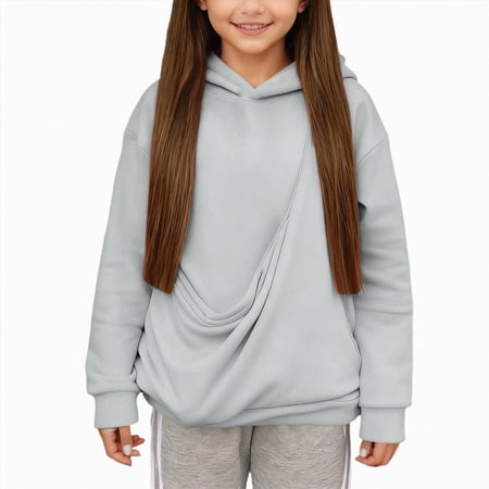 3-4 Years Child Girls And Boys Pet Pouch Hoodies Oversized Cat And Dog Pouch Sweatshirtst Puppy Pullover Hoodie With Pockets Back to School Play Daily Fall Winter Wear Light Gray Sweatshirtst