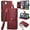 Red, variant on Feishell for iPhone 16e Case,RFID Blocking Wallet Case for Women Men,Premium PU Leather Credit Card Holder Zipper Pocket Magnetic Buckle Flip Kickstand Phone Case with Wrist Strap,Red