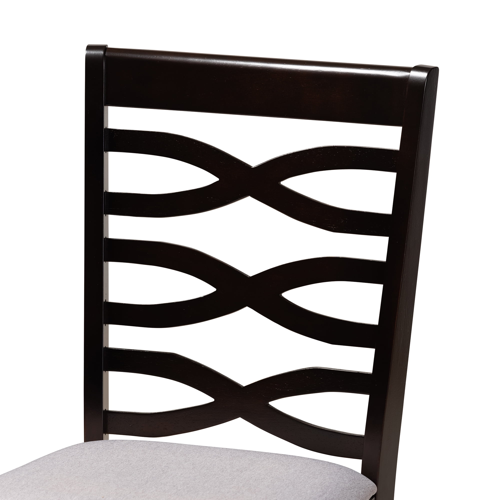 Baxton Studio Mila Modern and Contemporary Grey Fabric Upholstered and Dark Brown Finished Wood 7-Piece Dining Set
