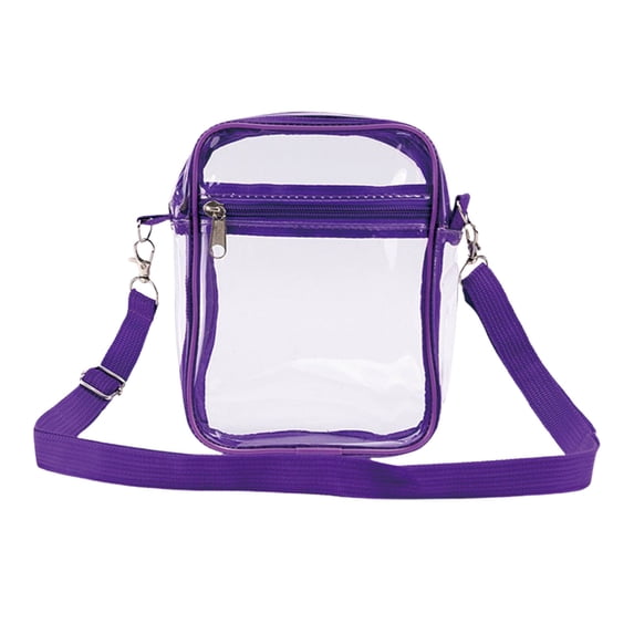Clear Bag for Stadium Events, Clear Purses for Women Men, Transparent Crossbody Bag, See Through Sling Backpack, Belt Bag for Concerts Sports Festivals, Pueple