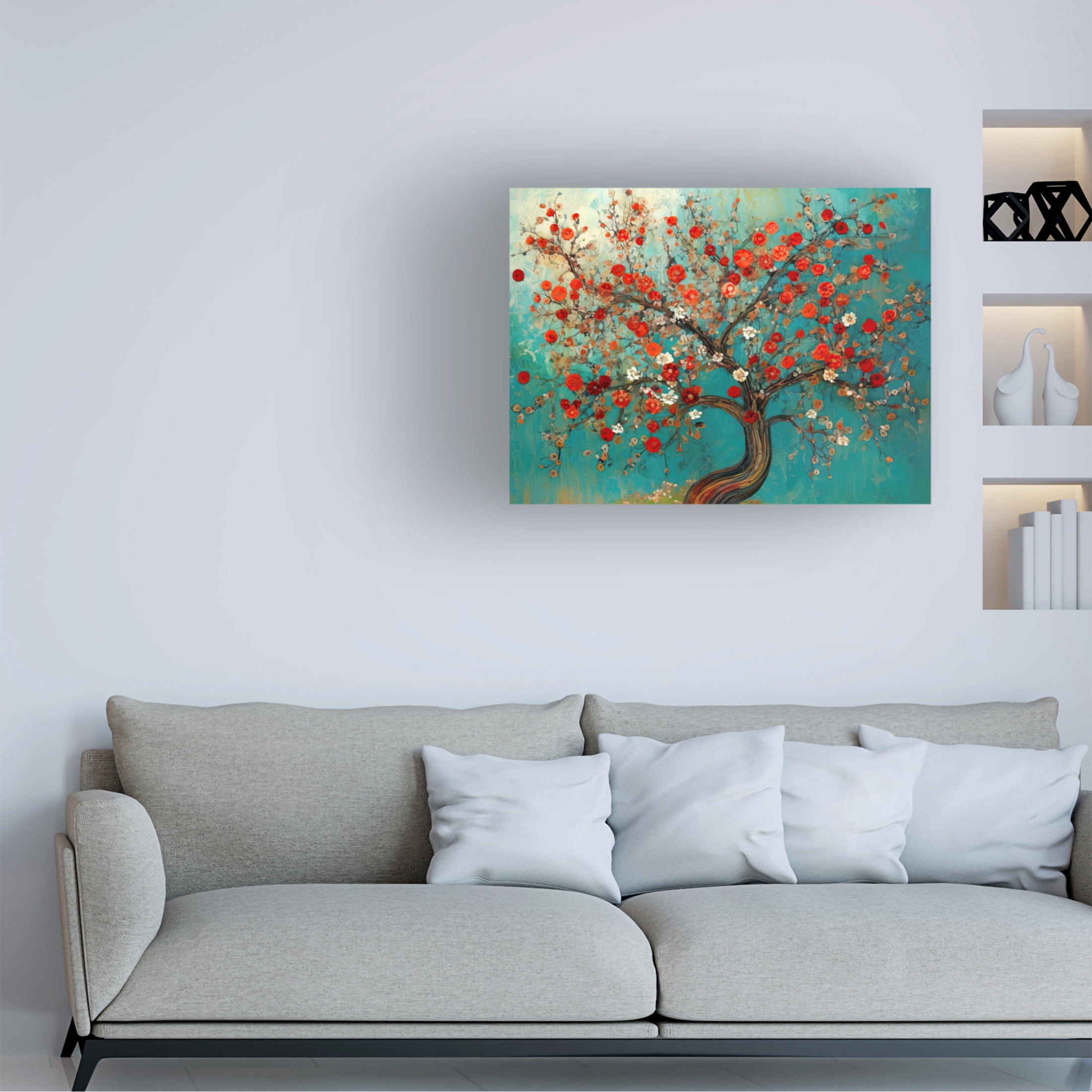 Canvas Wall Art - Sasha 'Tree Rapture I' Wall Art for Living Room, Bedroom, or Office Décor by Trademark Fine Art - 24 x 18 Inches