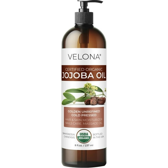 Aceite de Jojoba Velona Transparente Prensado en Frío Natural y Orgánico para el Cuidado de la Cara,