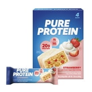 Pure Protein Bars, Strawberry Greek Yogurt, 20g Protein, Gluten Free, 1.76 oz, 4 Ct
