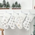 thumbnail image 3 of Cateissary Bordado copo de nieve medias navideñas embalaje de regalo calcetines cortos de felpa contenedor árbol de Navidad bolsa de regalos de Lentejuela, 3 of 6