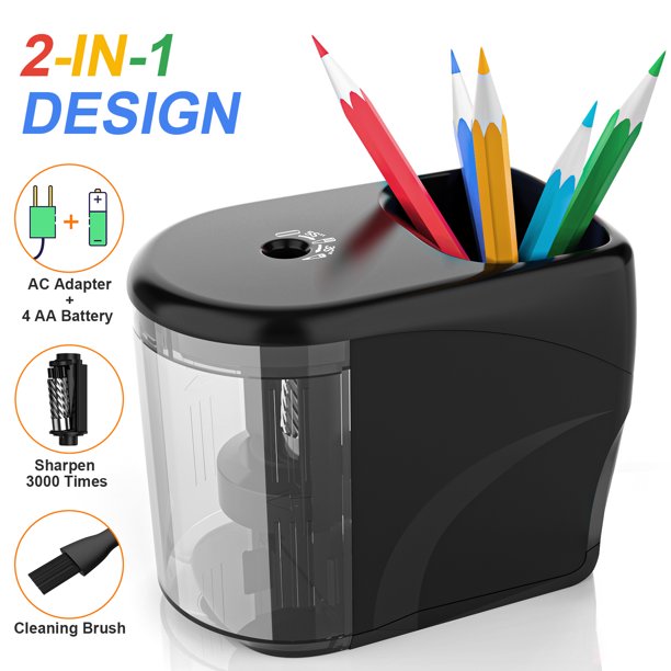 Electric Pencil Sharpener Auto Stop HeavyDuty Helical Blade Sharpener