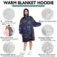 thumbnail image 5 of Wearable Oversized Blanket,Halloween Doodle Icons Pattern Wearable Blanket Hoodie for Adults,Cozy Hooded Blankets with Super Pockets,Super Warm Fuzzy Pullover for Women & Men, 5 of 6