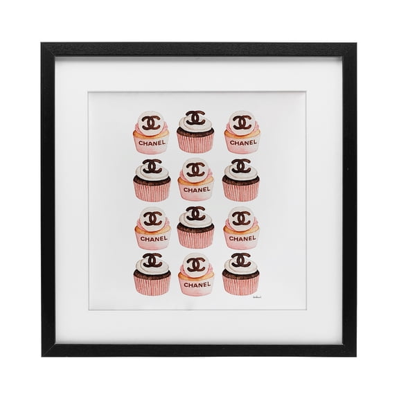 Stupell Industries Art Deco Pink Glam Brand Cupcakes Black Framed Print Under Glass, 13 x 13, by Amanda Greenwood