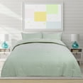 thumbnail image 2 of PiccoCasa 3-Piece Stripe Down Alternative Comforter Set King Polyester Green, 2 of 6
