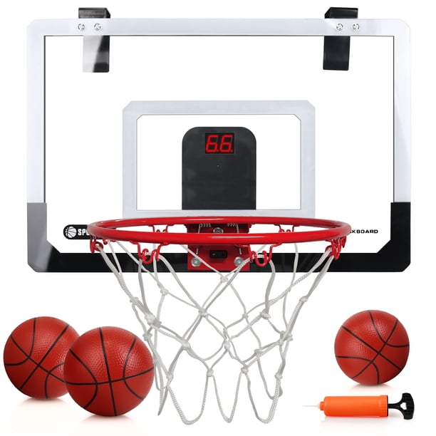 VIRNAZ Indoor Basketball Hoop Over the Door with Electronic Scoreboard