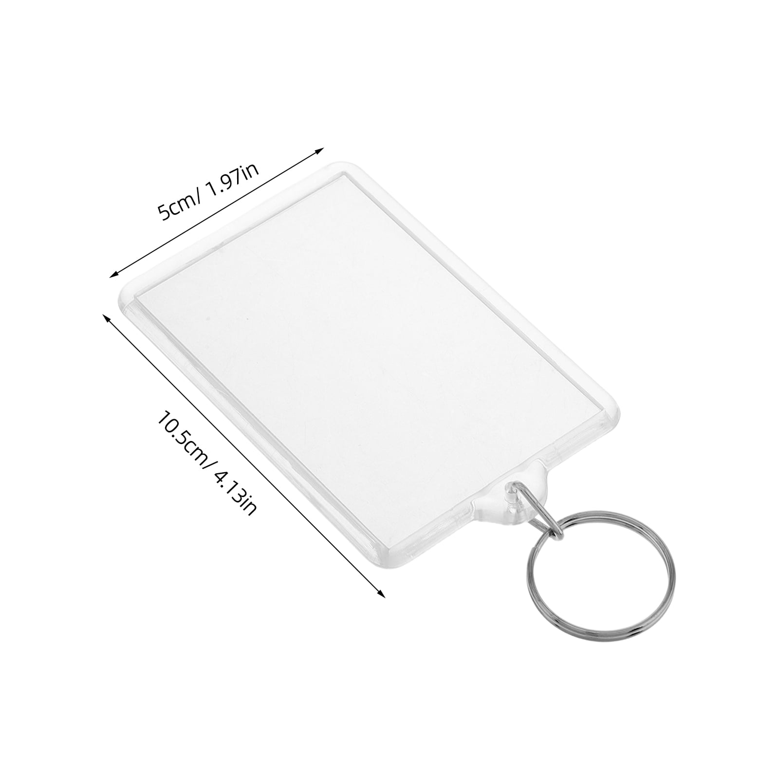 OUNONA 50 Pcs Plastic Keychain Blank Clear Rectangle Keyring Holder Picture Keychain Ornaments Photo Insert Keychain For Diy Projects And Craft