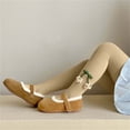 thumbnail image 6 of Girls Knit Cotton Footed Tights Stretch Pantyhose Soft Breathable Dance Leggings, Daily Stockings for Kids Outdoor Daily Wear Yellow 6-7 Years, 6 of 6