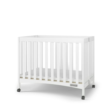 UPC: 0849801010098 | Forever Eclectic London Folding Portable Mini Crib with 2-inch Mattress Matte White