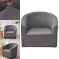 thumbnail image 6 of Solid Color Stretch Sofa Slipcover Loveseat Cushion with Arms and Seat Chair Covers Armchair Slipcovers for Bedroom Living Room Dark Gray, 6 of 10