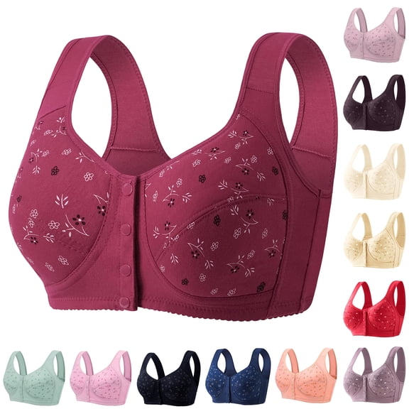 Voska Post Surgery Compression Bras For Women With Mesh | front closure adjustable strap wirefree breast enhancement posture bra for under clothes or alone as top at work gym all day Beige 32