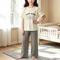 thumbnail image 2 of Edvintorg Loungewear for Girls Cute Printed Crew Neck Short Sleeve Loose Fit Casual Tops and Pants Size 2-15, 2 of 5