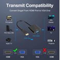thumbnail image 2 of HDMI Male to VGA Female 1080P Video Converter Adapter Cable for TV & Monitor, 2 of 2