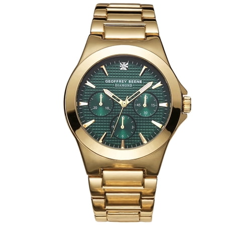 Men’s Gold Stainless Steel Dress Watch – Luxury Style Quartz Wrist Watch for Business, Formal & Everyday Wear, Water-Resistant, Geoffrey Beene