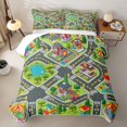 thumbnail image 2 of Manfei City Roads Quilt King,Green Trees Pattern King Coverlet Set,Gray,3pcs, 2 of 7