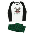 thumbnail image 6 of Christmas Family Pajamas Matching Set, Long Sleeve Elk Letters T-shirt with Plaid Pants Sleepwear Loungewear, 6 of 10