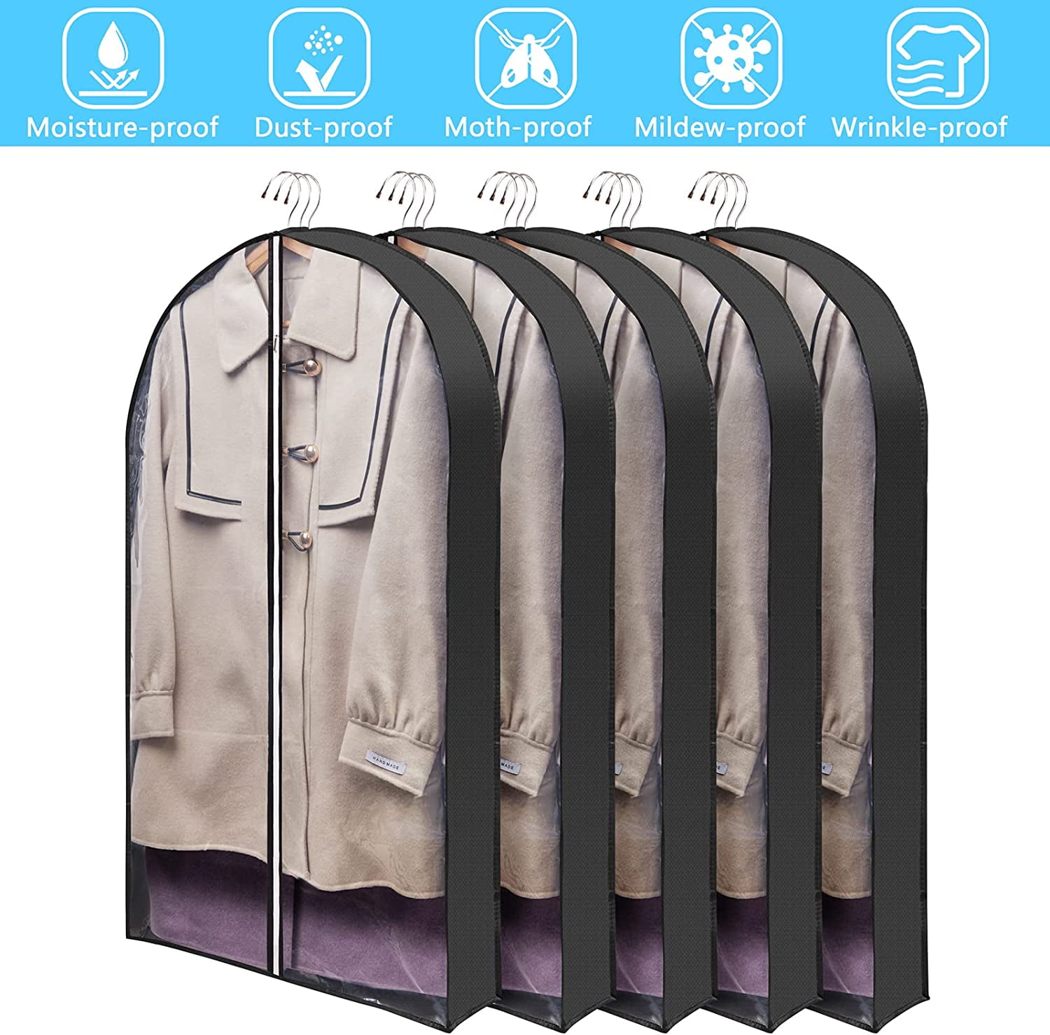 Wholesale 40 Inch Moth Proof Cover Suits Bag Clear, Protecting